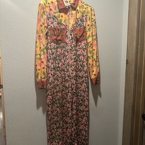 FARM Rio Tropical Print Zip-Front Jumpsuit | XS